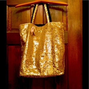 Victoria’s Secret Gold glitter bag